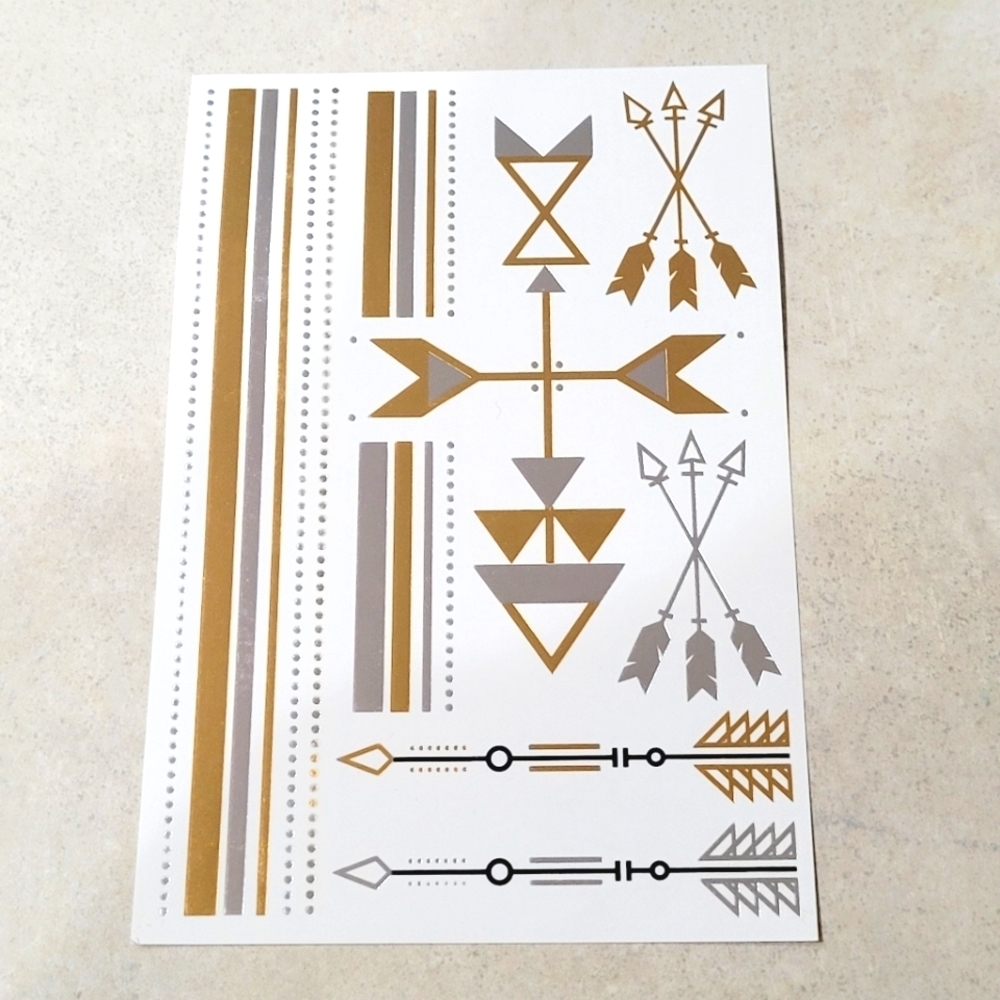 Flash Tattoo Metallic arrows Temporary Tattoos